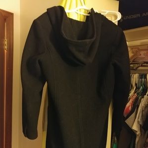 Black peacoat with hood